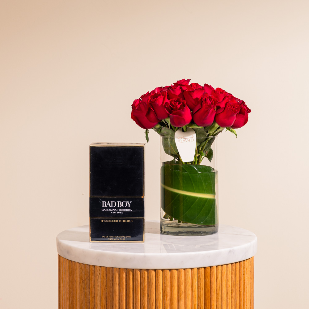 Carolina Herrera Bad Boy EDT | 20 Red Roses