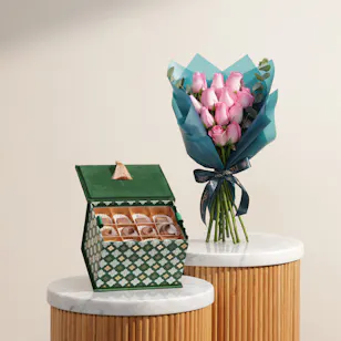 Forrey and Galland Dates and Chocolate Green Box | Light of Flowers