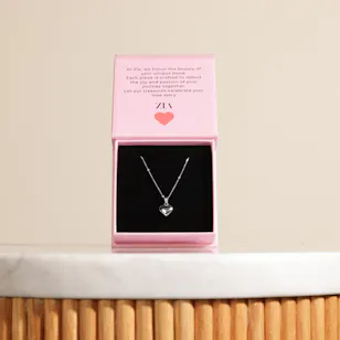 Zia Heart Charm Silver Necklace
