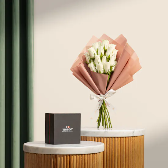 Tissot PR 100 34mm Women's Watch | Blissful Roses Bouquet