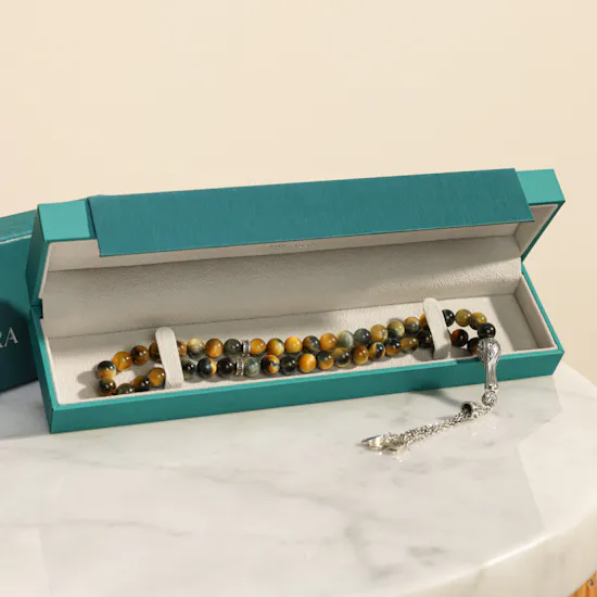 Fayandra Yellow Tiger's Eye Stones Rosary