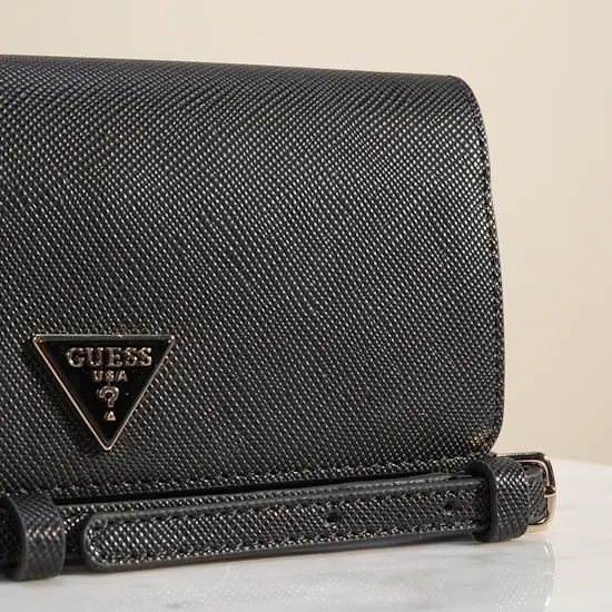 Guess Noelle II Xbody Flap Organizer Black Women's Crossbody Bag