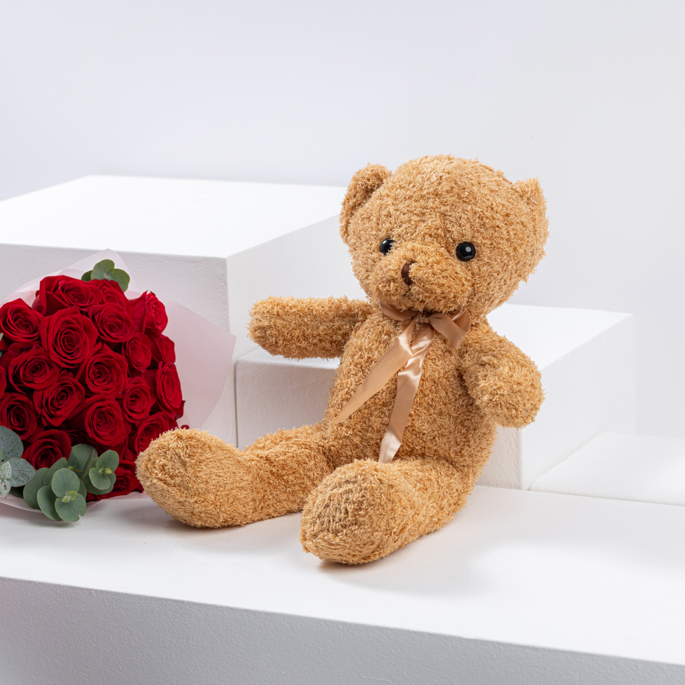 دميه دب وسط من فلاورد | سحر الجوري الاحمر 