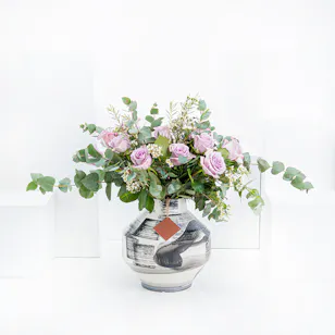 Purple Plush | White Vase