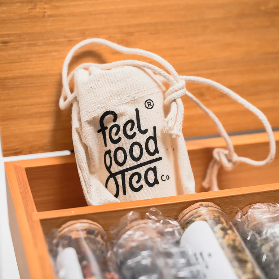 Feel Good Tea Wooden Box | Blooms Vase 5