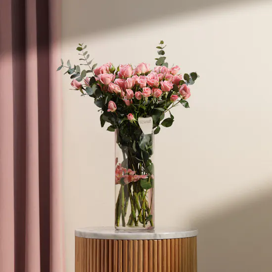 Charming Pink Baby Rose Vase