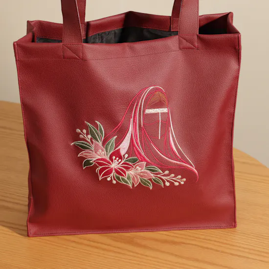 Glossy Touch Burgundy Omani Women’s Day Leather Bag