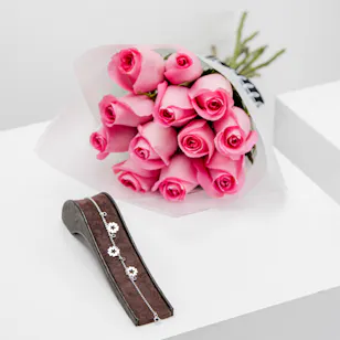 Felizmoda Flowers silver Bracelet | Pink Roses Felizmoda Flowers silver Bracelet | Pink Roses