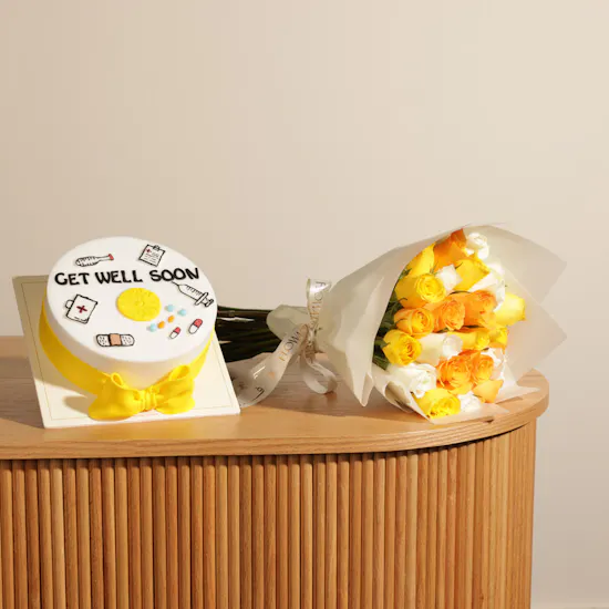 Cake Boutique Get Well Soon Cake | Sunshine Flowers Bouquet