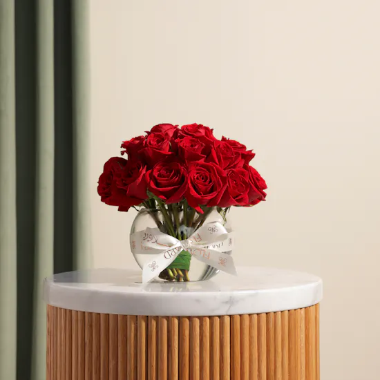 Blissful Red Roses Vase | 25 Roses