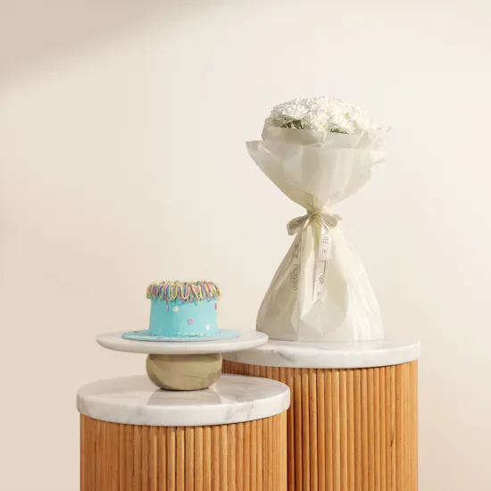 Sweet Atelier Rainbow Birthday Cake | Marvelous Flower Bouquet