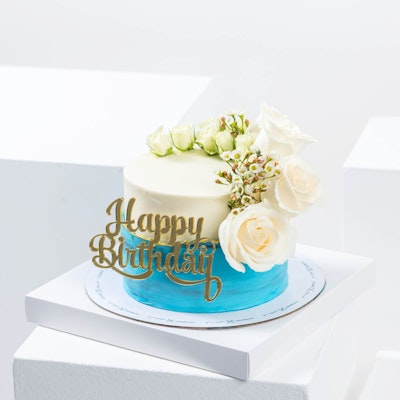 Floward Birthday Cake | White Blooms