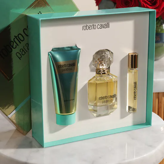 Roberto Cavalli Paradiso Holiday Set for Women | Red Magical Flowers