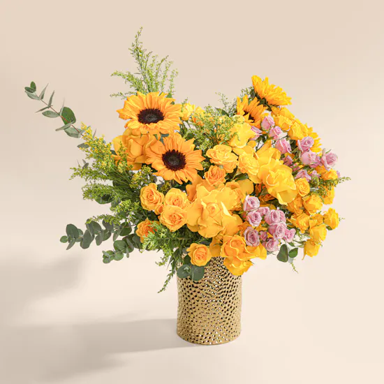 Golden Mirage Flower Vase