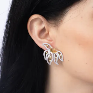 The Floral Octopus Earring- Yellow Color