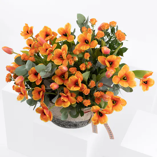 Orange Flowers Basket