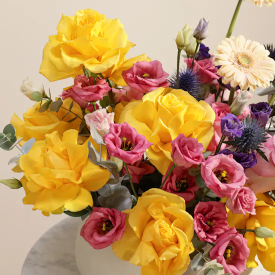 Radiant Joy Mixed Flowers Vase