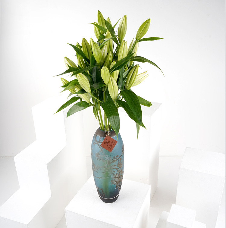 White Lilies | Blue Vase