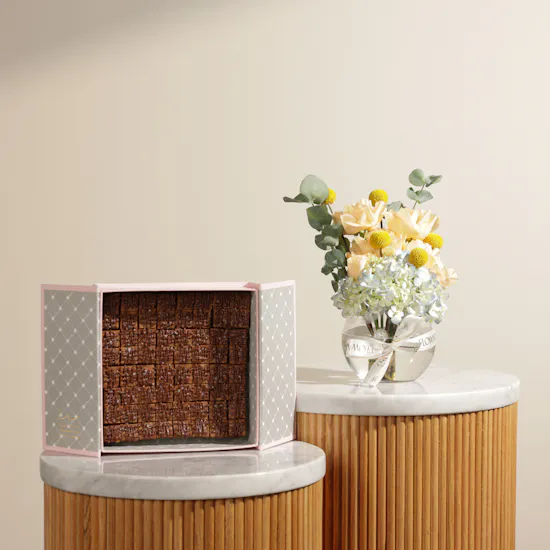 Creamy Ribbons Large Nutella Chocolate Sea Salt Brownies Box | Delightful Flowers