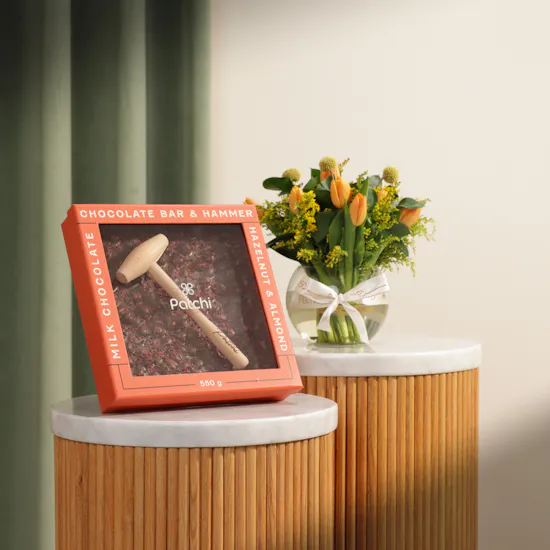 Patchi Chocolate Bar And Hammer Box | Funny Flowers Vase