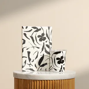 Kate Spade Black and White Mug and Notebook  Set