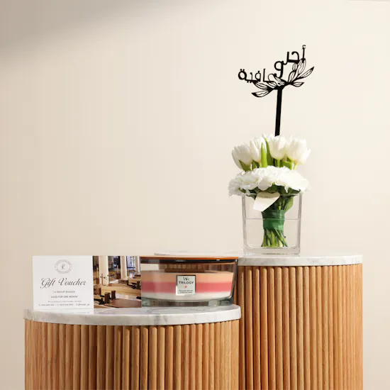 Sculpt Pilates Voucher | WoodWick Ellipse Candle and Wellness Flowers