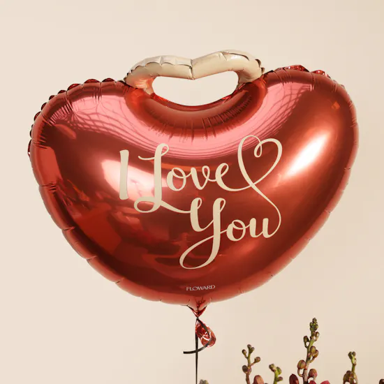 Floward Mix Chocolates | I Love You Red Flowers and Balloon