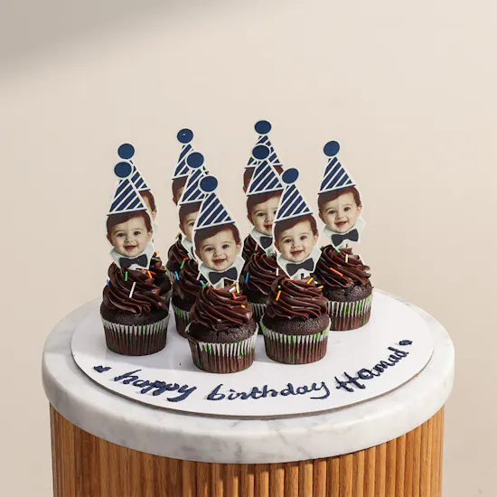 Mister Baker Personalized Chocolate Photo Cupcakes