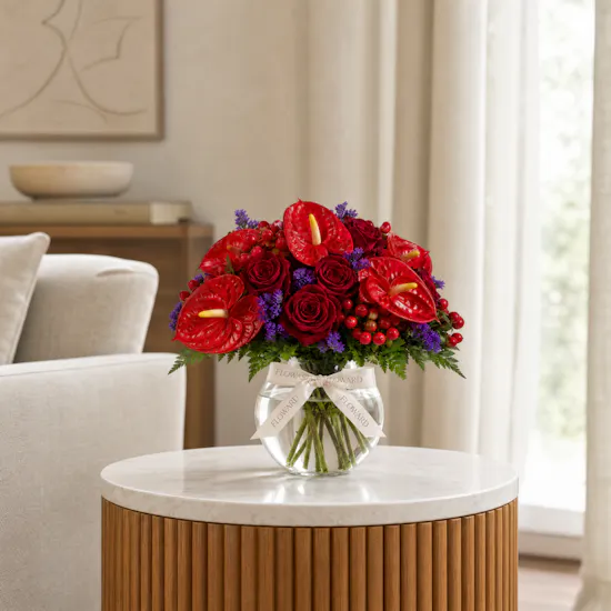 Ruby Embrace Flower Vase