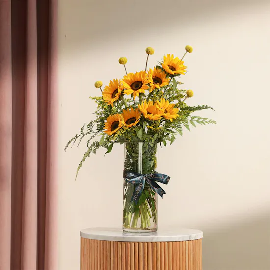 Golden Sunshine Flower Vase
