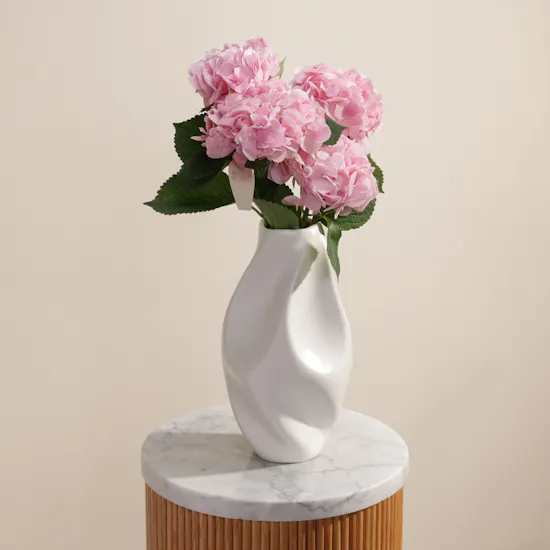 Artistic Pink Hydrangea Vase