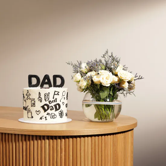 Crumbles Best Dad Cake | Peach Flowers