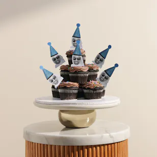 NQ's Bakery Personalized Photo Double Chocolate Cupcake Tower