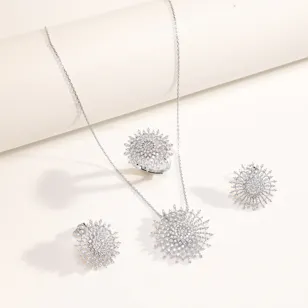 Alvira White Gold Plated Jewelry Women's Set