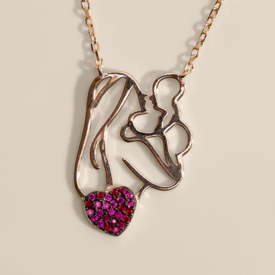 Artsy Mom Love Rose Gold Plated Necklace