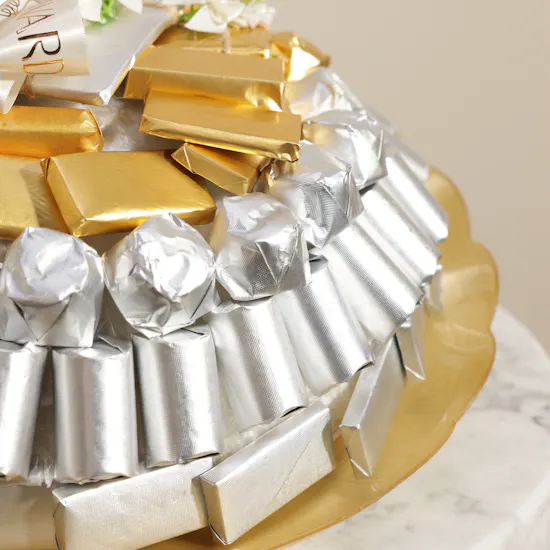 Floward Golden and Silver Assorted Medium Chocolate Tray