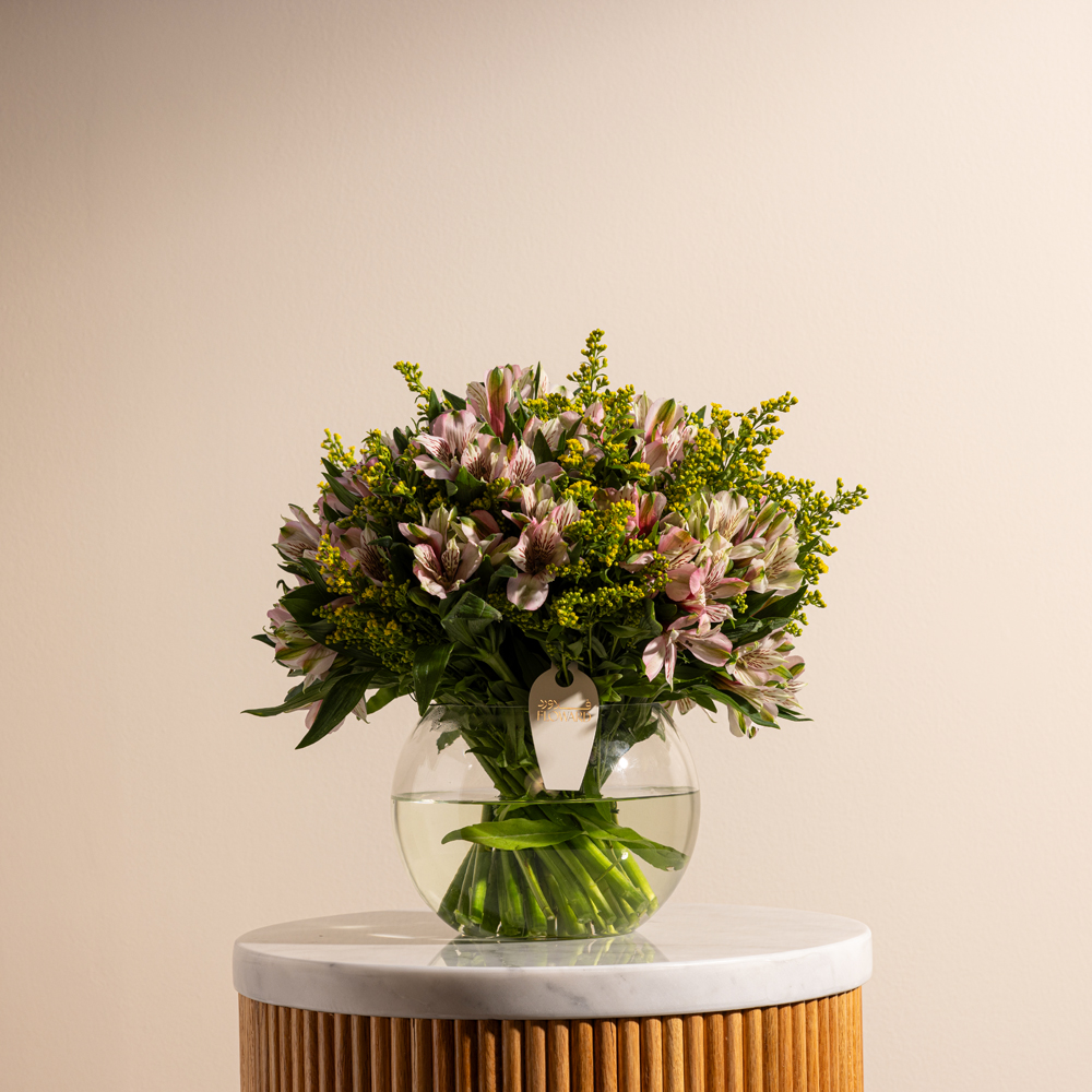 Enchanting Pink Alstroemeria Vase