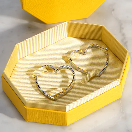 Swarovski Matrix Large Heart Hoop Women's Earrings