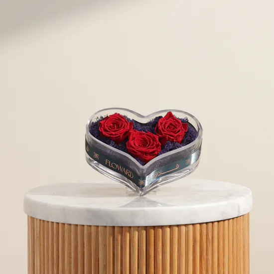 Imperial Love Red Preserved Roses Vase