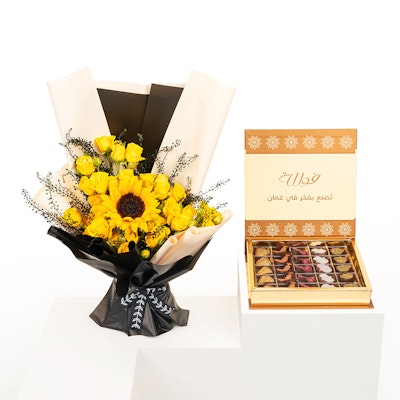 Fuala Omani Taste Chocolates Box | Yellow Blooms