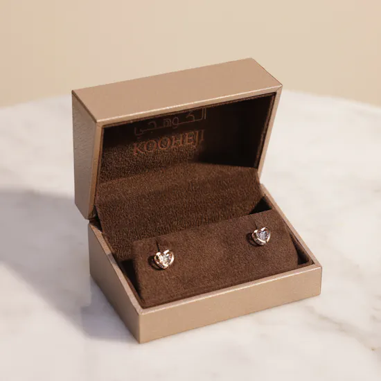 Kooheji Jewellery Rose Gold Heart Earrings