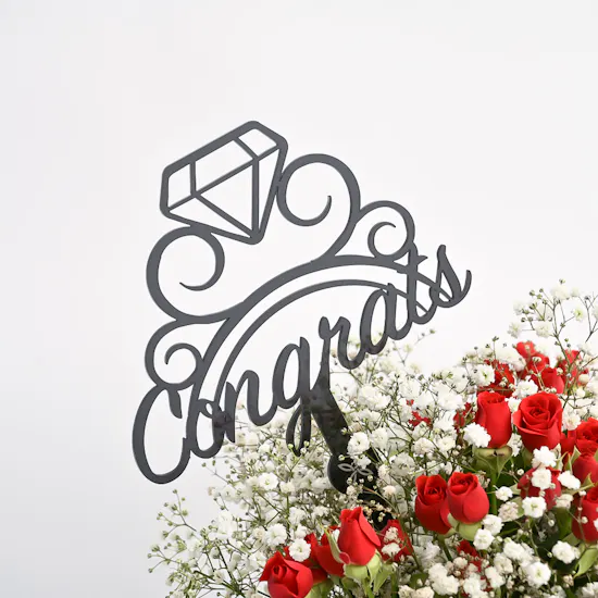 Red & White Congrats Vase
