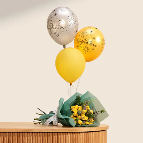 Golden Congrats | Bright Flowers