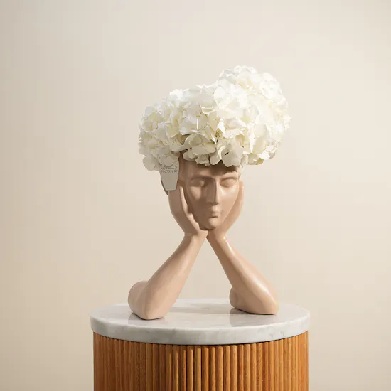 Delicate Beauty White Hydrangea Vase