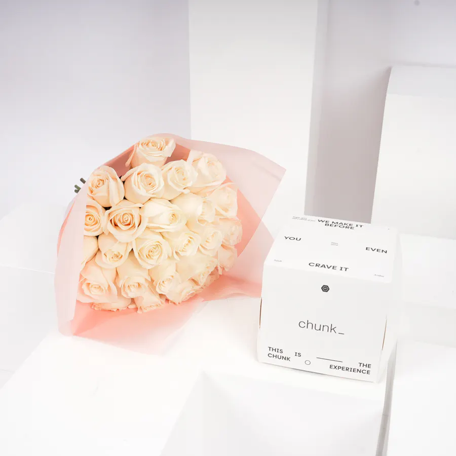Chunk I Love You Mom Mini Cake | Roses Bouquet 6