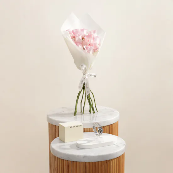Anne Klein Quartz Stainless Steel Women’s Watch | Graceful Elegance Flowers