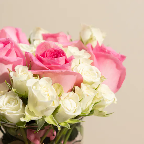 Blushing Elegance Flowers Vase