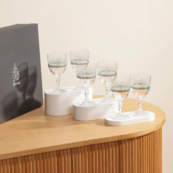 Dimlaj Crystal Stemware Set | Wurood Gold