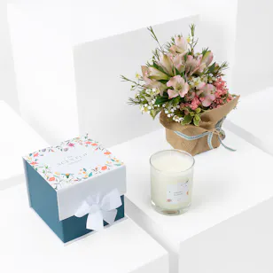 Orange Blossom Candle | Pink Alstroemeria