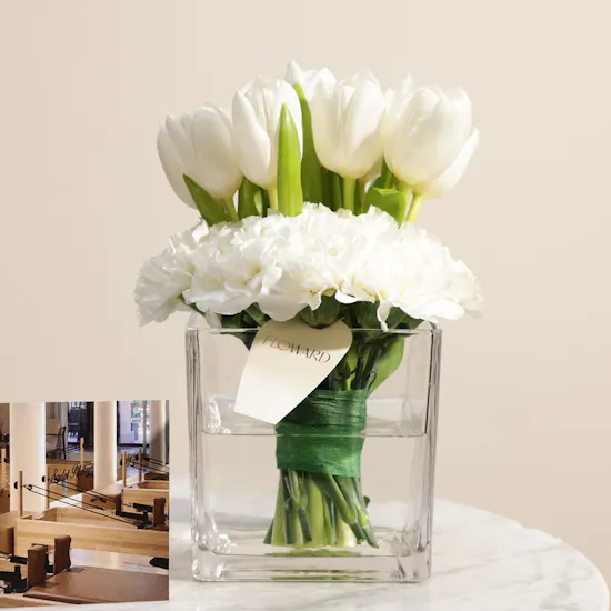 Sculpt Pilates Sessions Gift Voucher | Classic White Harmony Vase